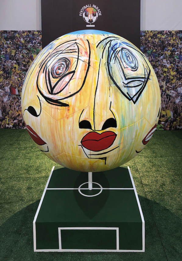 • Custom-painted giant soccer ball for Football Parade, a public art exhibition in São Paulo, Brazil. @raloschi #raloschi